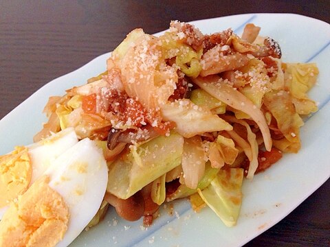 レンジ蒸し野菜のミートソース和え